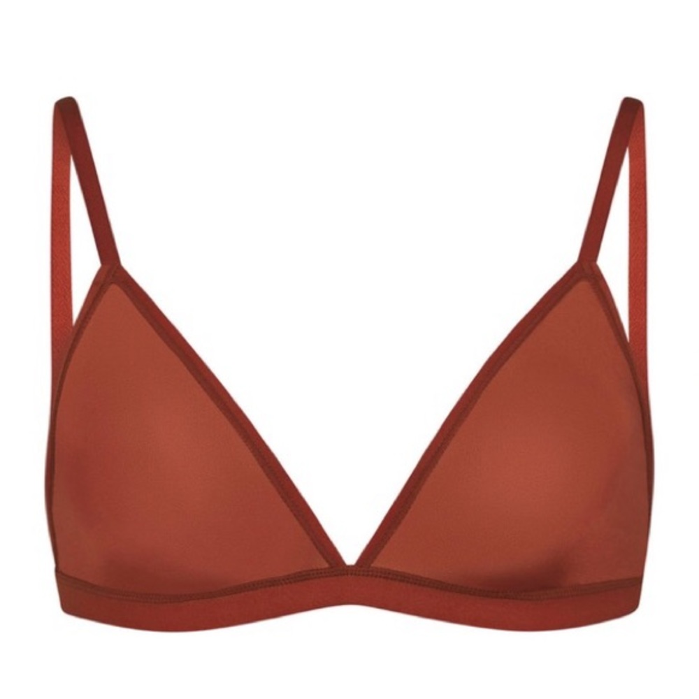 Skims Jelly Sheer Seamed Triangle Bralette Saffron XS